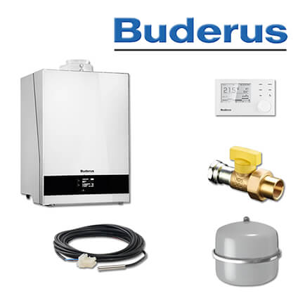 Buderus GB192-35i, W50S, Gas-Brennwerttherme, weiß, ein Heizkreis, RC310