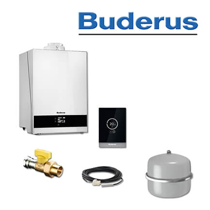 Buderus GB192-35i, W55S, Gas-Brennwerttherme, weiß, ein Heizkreis, TC100