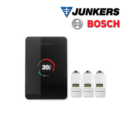 Junkers Bosch Regler EasyControl CT 200, schwarz, Set mit 3 Funk-Thermostaten