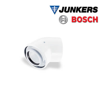 Junkers Bosch FC-CE80-45 Luft-/Abgasbogen konzentrisch DN80/125, 45°