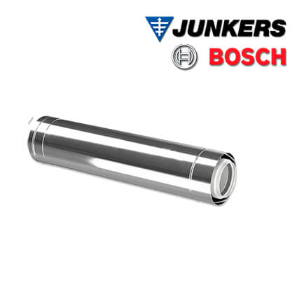 Junkers Bosch FC-C80-1000 Luft-/Abgasrohr konzentrisch DN80/125, 1,0m, Edelstahl