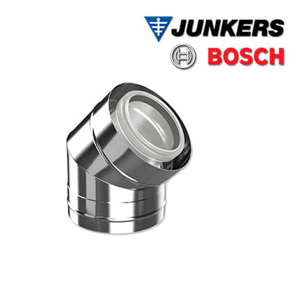 Junkers Bosch FC-CE80-45 Luft-/Abgasbogen konzentrisch DN80/125, 45°, Edelstahl