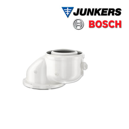 Junkers Bosch FC-CA80 Kessel-Abgasversatzbogen DN80/125, Ausgleich 80mm Versatz