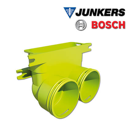 Junkers Bosch RRB 75-3 Eckverbinder, 90° von Rundrohr RR 75 auf Flachkanal FK140