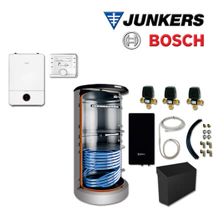 Junkers Bosch CS719 mit Luft/Wasser-Wärmepumpe CS7001iAW 13 ORE, BHS 1000, FF27S