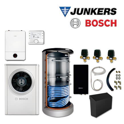 Junkers Bosch CS721 mit Luft/Wasser-Wärmepumpe CS7001iAW 17 ORE, BHS 1000, FF27S