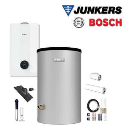 Junkers Bosch GC53-008 mit Gastherme GC5300iW 24 P, W120-5, Abgas Dach schwarz
