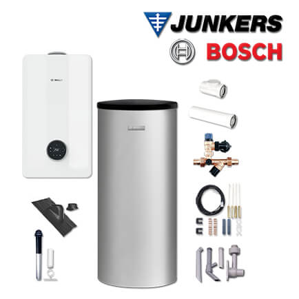 Junkers Bosch GC53-010 mit Gastherme GC5300iW 24 P, W160-5, Abgas Dach schwarz