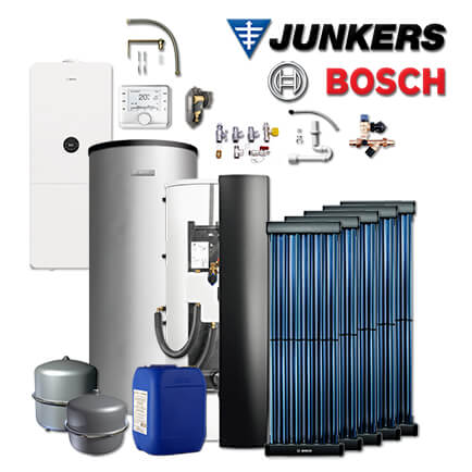Junkers Bosch WMA26 mit Gas-Brennwerttherme GC5300i WMA 24/100S, BBS400, 5xVK120