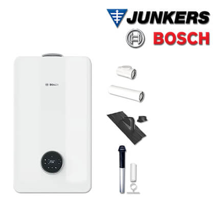 Junkers Bosch Gas-Brennwerttherme GC5800iW 14 P 23, GC58-007, Abgas Dach schwarz