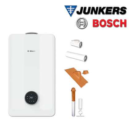 Junkers Bosch Gas-Brennwerttherme GC5800iW 24 P 23, GC58-010, Abgas Dach rot
