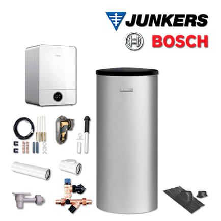 Junkers Bosch GC-S963 mit Gastherme GC9000iW 30 E, W160-5 P1 A, Abgas Dach schw.