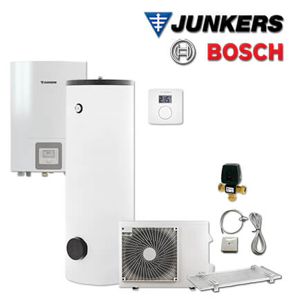 Junkers Bosch SAS10 mit Split Luft/Wasser-Wärmepumpe SAS 4-2 ASE, CR10H, HR 200