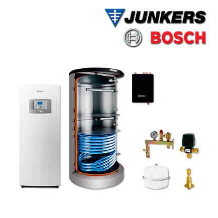 Junkers Bosch STE14 mit Sole/Wasser Erdwärmepumpe STE 170-1, FF20, BHS1000-6