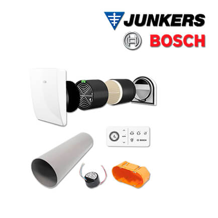 Junkers Bosch Wohnungslüftungspaket VE202, 75m² mit 4x V2000D 43 /K