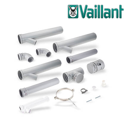 Vaillant Basis-Anschluss-Set für 2 Geräte, 2er Kaskade an Abgasleitung Ø 130 PP