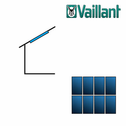 Vaillant Kollektormontage-Set, 8x VFK 145 / 155 V, Indach 23°-75°, 2-reihig