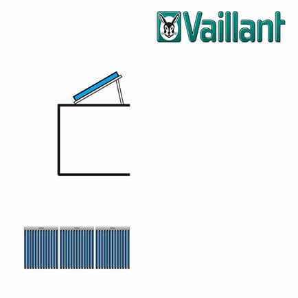 Vaillant Kollektormontage-Set 9.081, 3x VTK 1140/2 Flachdach nebeneinander