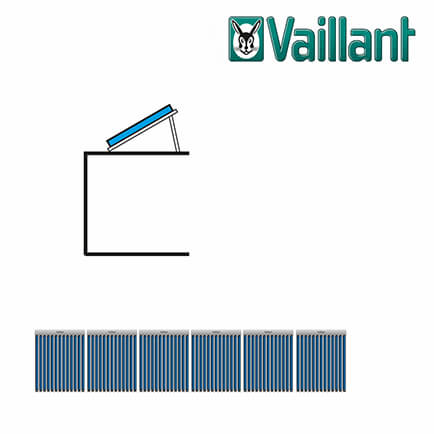 Vaillant Kollektormontage-Set 9.084, 6x VTK 1140/2 Flachdach nebeneinander