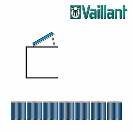 Vaillant Kollektormontage-Set 9.085, 7x VTK 1140/2 Flachdach nebeneinander