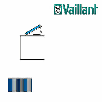 Vaillant Kollektormontage-Set 9.086, 2x VTK 1140/2 Flachdach nebeneinander