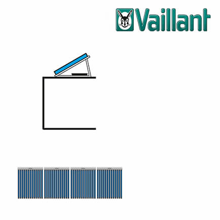 Vaillant Kollektormontage-Set 9.088, 4x VTK 1140/2 Flachdach nebeneinander