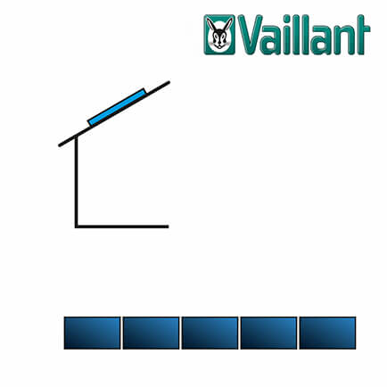 Vaillant Kollektormontage-Set 9.035, 5x VFK 145 / 155 H nebeneinander auf Pfanne
