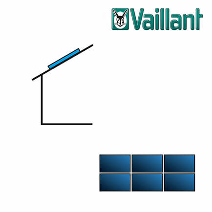 Vaillant Kollektormontage-Set 9.039, 6x VFK 145 / 155 H 2-reihig auf Pfanne