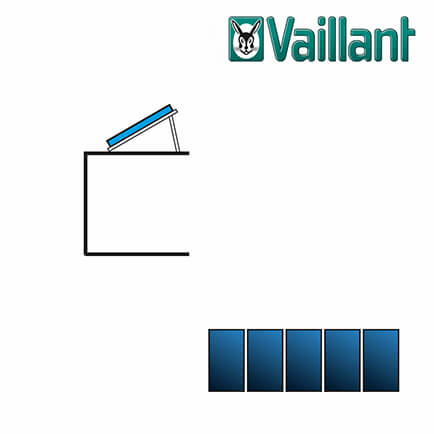 Vaillant Kollektormontage-Set 9.117, 5x VFK 135/2 / 140/2, Flachdach nebeneinander