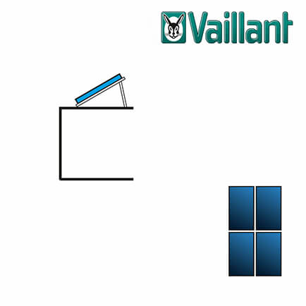 Vaillant Kollektormontage-Set 9.119, 2×2 VFK 135/2 / 140/2, Flachdach 2-reihig