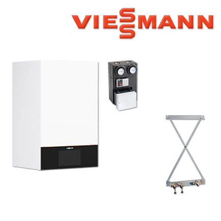 Viessmann Vitodens 300-W Gastherme, 19 kW, B3HF057, Divicon-HKV und Zubehör