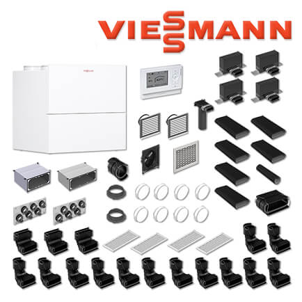 Viessmann Vitovent 300-W – 400 m³/h, Rundkanalsystem R75, 250 m² Wohnfläche