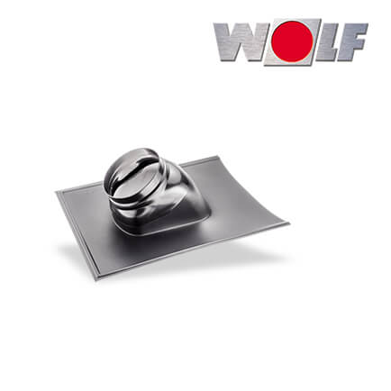 Wolf Dachplatte für Schrägdach mit 25°-45° Neigung, bis DN125, schwarz