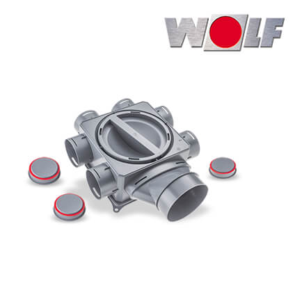 Wolf CWL Luftverteiler Mini, 6-75-Anschluss ISO Rohr DN125