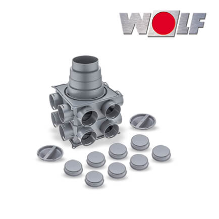 Wolf CWL Luftverteiler Mini, 16-75-Anschluss ISO Rohr DN125-180