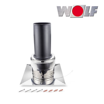 Wolf Schachtabdeckung DN160, Edelstahl mit Mündungsrohr Polypropylen-UV schwarz