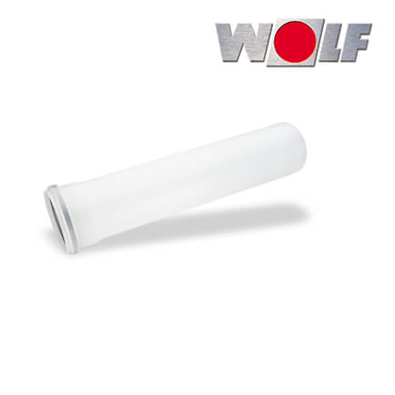 Wolf Abgasrohr DN125, Länge 500mm aus Polypropylen bis 120°C