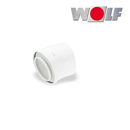 Wolf Bogen konzentrisch 15° für Luft-/Abgasrohr DN110/160, weiß, steckbar