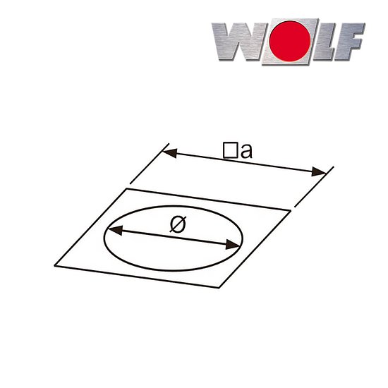Wolf Adapterblech Baugröße 40, rundes Schiebestück mit Leerteil oder Anbaurahmen