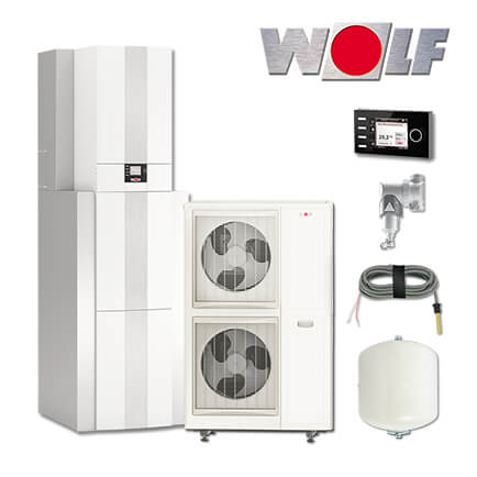 Wolf Paket CHC-Split 14/200-35 Wärmepumpencenter, Luft/Wasser-Wärmepumpe, BM-2